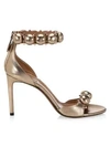 ALAÏA Studded Stiletto-Heel Leather Sandals