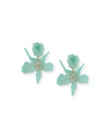 Lele Sadoughi Crystal Clip-on Drop Earrings In Green