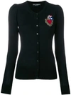 DOLCE & GABBANA SACRED HEART PATCH CARDIGAN,FX023ZJAMCS12802917