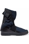 Y-3 WOMAN LEATHER-PANELED MESH BOOTS MIDNIGHT BLUE,US 12789547614232678