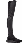 Y-3 WOMAN SUEDE, NEOPRENE, AND STRETCH-LEATHER OVER-THE-KNEE BOOTS BLACK,US 12789547614246307