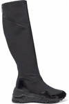 Y-3 WOMAN NEOPRENE, SUEDE, AND MESH-PANELED LEATHER SOCK BOOTS BLACK,US 7789028785313345