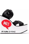 Y-3 WOMAN MESH AND PRINTED RUBBER WEDGE SANDALS BLACK,US 12789547614232843