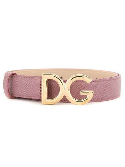 Dolce & Gabbana Logo扣环腰带 In Pink