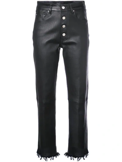 Amiri Fringed Leather Straight-leg Pants In Black
