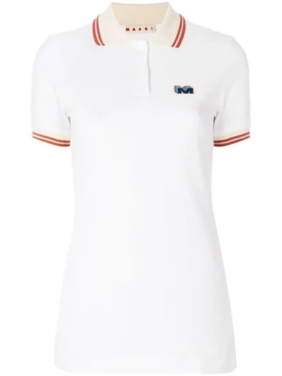Marni Logo刺绣polo衫 In White