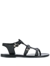 Ancient Greek Sandals Erianna Flat Thong Sandals In Black