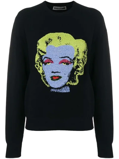 Versace Marylin Monroe Print Sweatshirt In Black