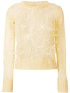 N°21 Nº21 SEMI-TRANSPARENTER PULLOVER MIT STRAUßENFEDERN - GELB,N2SA035716012843518