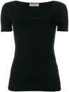 BLANCA SHORT-SLEEVE FITTED TOP,602528030028412847978