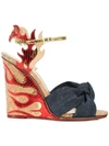 CHARLOTTE OLYMPIA FLAME WEDGE SANDALS,OLC1856330136012792127