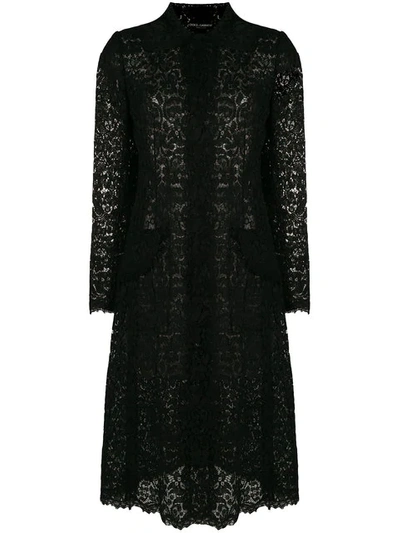 Dolce & Gabbana 蕾丝衬衫裙 In Black