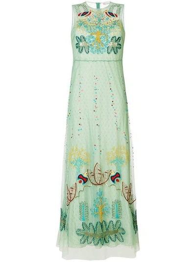 Red Valentino Embroidered Maxi Dress - Green