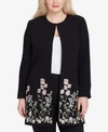 TAHARI ASL PLUS SIZE EMBROIDERED TOPPER JACKET