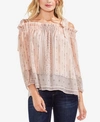 VINCE CAMUTO PRINTED COLD-SHOULDER TOP