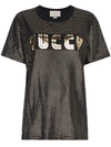 GUCCI Gold Metallic Logo T-Shirt,492347X3N1912807071