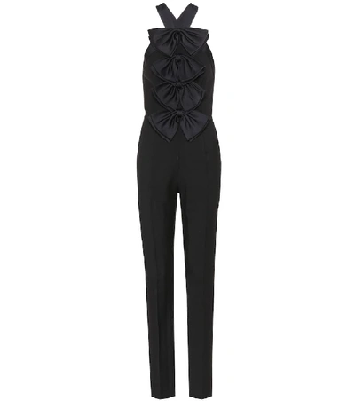 Givenchy Bow Front Cross Back Jumpsuit In Black