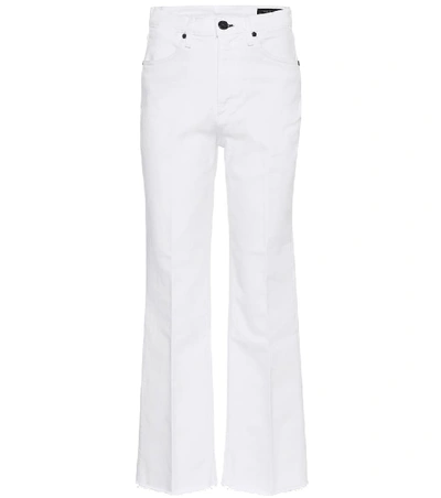 Rag & Bone Justine High Waist Ankle Wide Leg Trouser Jeans In White