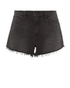 L AGENCE Ryland Faded Black Denim Shorts,EXCL S2463EKN RYLAND NOIR