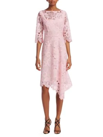Nanette Lepore Bailamo Lace Asymmetric Dress In Pale Pink