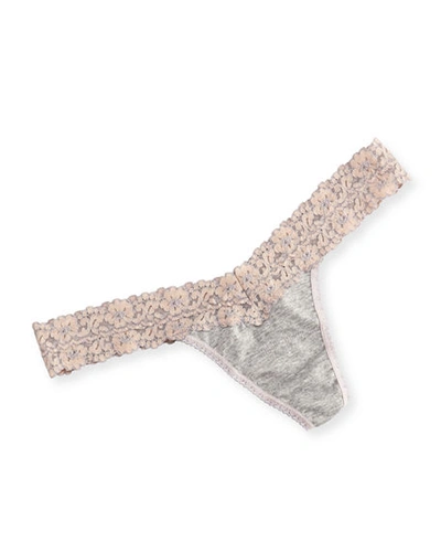 Hanky Panky 'heather' Jersey Original Rise Thong In Coal/ Ivory