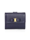 FERRAGAMO Gancino Clip French Continental Leather Vara Bow Wallet