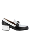 LAURENCE DACADE BLACK AND WHITE LEATHER LOAFERS,10557370