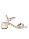 ASH PINK LEATHER SANDALS,10557274