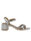 ASH SILVER LEATHER SANDALS,10557275