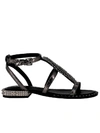 ASH SILVER LEATHER SANDALS,10557281