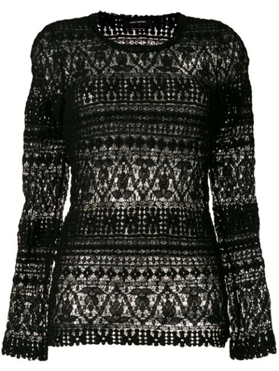 Isabel Marant Yulia Long-sleeve Stretch Lace Jumper In Black
