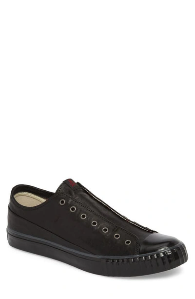 John Varvatos Men's Laceless Leather Low-top Sneakers In Black Leather