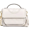TORY BURCH FLEMING QUILTED LEATHER TOP HANDLE SATCHEL - IVORY,45147