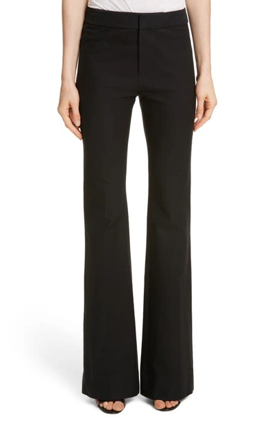 Derek Lam 10 Crosby Flare Leg Stretch Cotton Trousers In Black