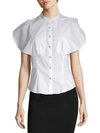 TEMPERLEY LONDON SUNRAY YOKE RUFFLE BLOUSE,0400097586431