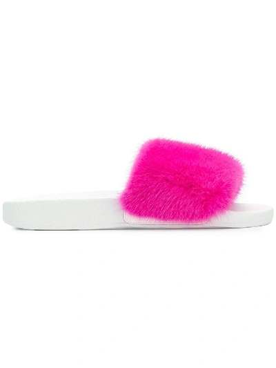 Moncler 'jeanne' Fur Insert Slides In Multicoloured