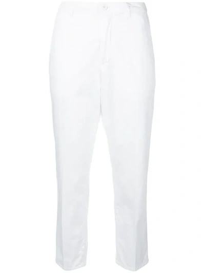Dondup Cropped Fitted Trousers In White