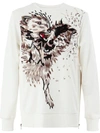Ih Nom Uh Nit Wolf Embroidered Sweatshirt In White