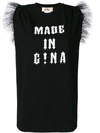 GINA GINA TULLE DETAIL T-SHIRT - BLACK,GI180713A12854574