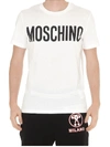 Moschino Cotton T-shirt With Logo Print In White