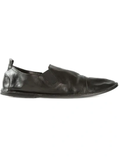 Marsèll Cap-toe Washed-leather Loafers - Black