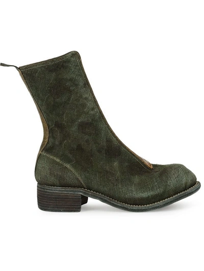 Guidi Zipped Fitted Boots In Green
