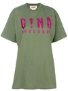 GINA GINA GLITTER LOGO T-SHIRT - GREEN,GI180716A12854842