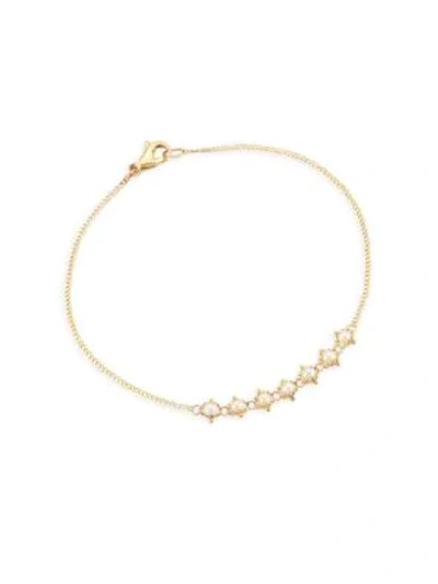 Amali 2.3mm White Freshwater Pearl & 18k Yellow Gold Chain Bracelet