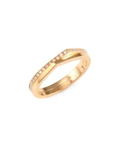 Repossi Antifer Two-row Ring With Diamonds In 18k Gold In White/gold