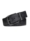 Coach Signature Logo Leather Belt In Color<lsn_delimiter>charcoal/black