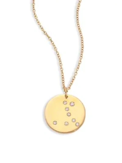 Bare Women's Constellations Pisces Diamond & 18k Yellow Gold Pendant Necklace