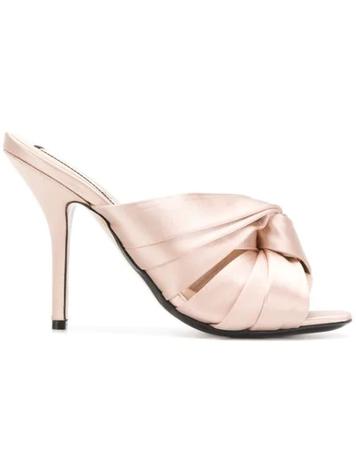 N°21 Knotted Stiletto Mules In Neutrals