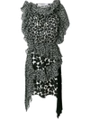 Givenchy Asymmetric Vintage Clover-print Dress In Black