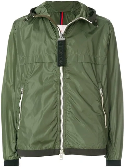 Moncler Zipped Bomber Jacket In Green